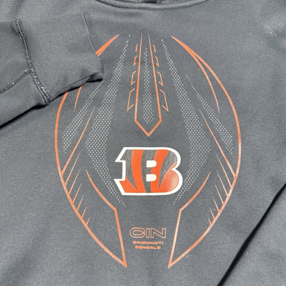 Nike Cincinnati Bengals Hoodie Youth Large 14/16 Black NFL Pullover Sweatshirt L - Picture 3 of 12